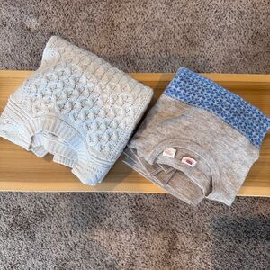 Levi's Tan and Blue Sweater AND Cream cable knit sweater in cotton and wool